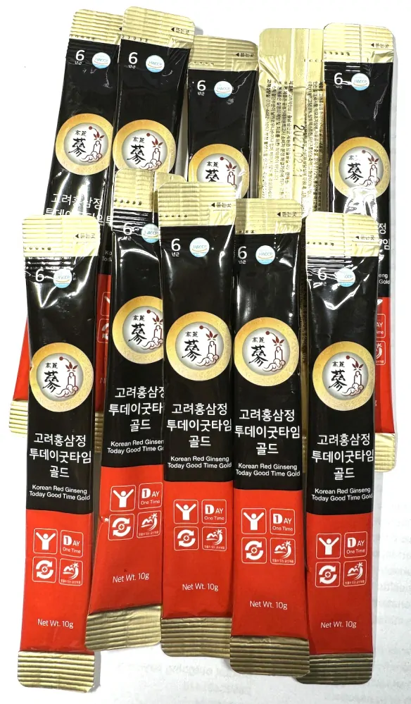 Sticks - Ženšen, korejský, červený, extrakt, tekutý, 70 mg / g, 10 x 10 g, 100 g