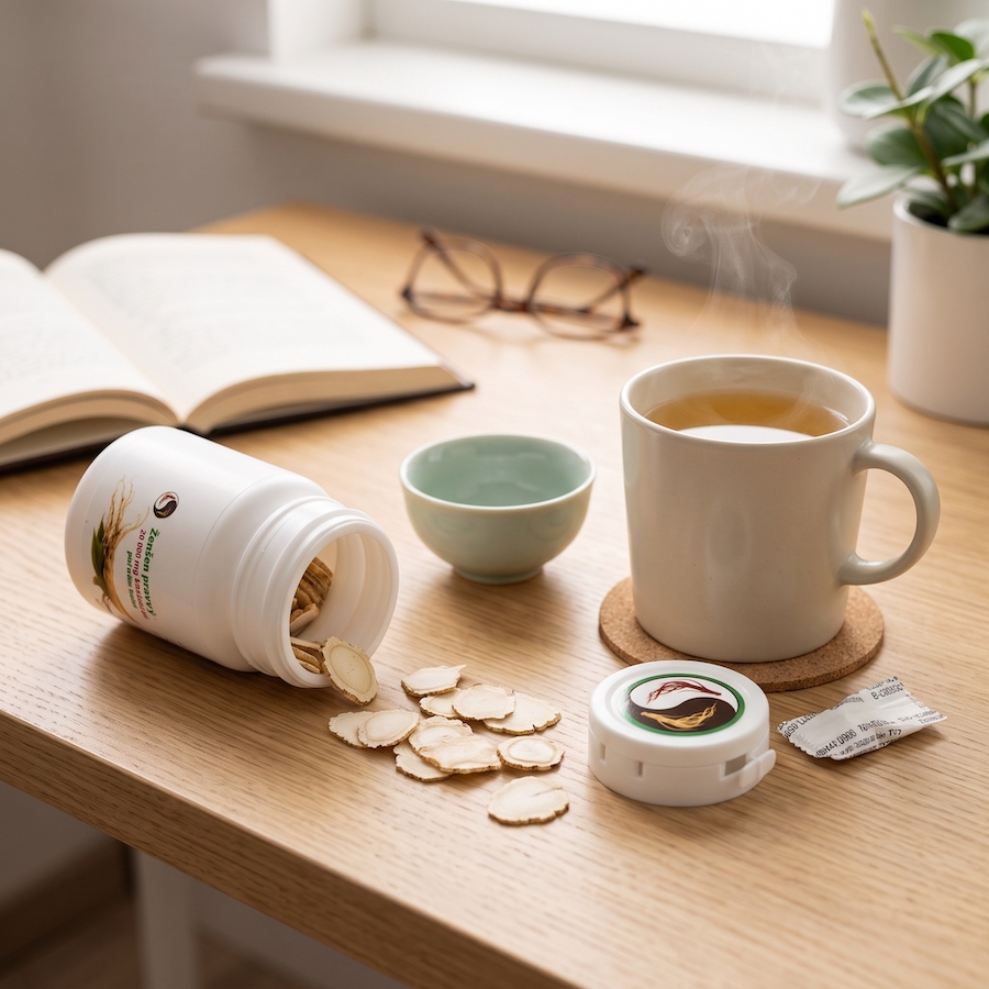 Otevřená dóza s plátky čínského ženšenu Panax ginseng, balení 20 g